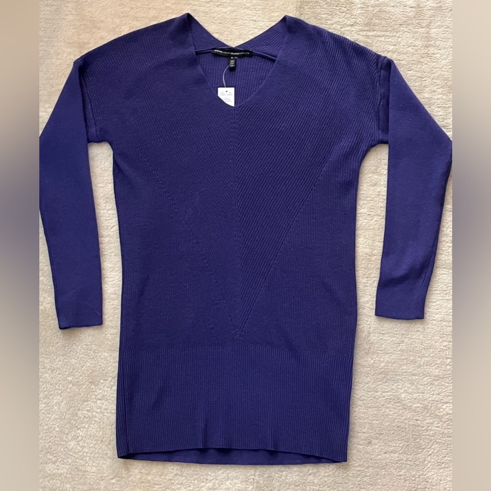 White House Black Market Purple Ribbed Tunic NWT Size Small